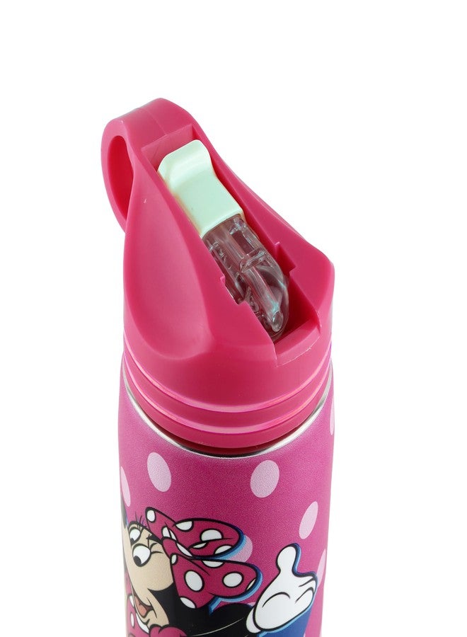 Comiclyfe Disney Minnie Mouse 500ml Stainless Steel Sipper Water Bottle - Leak-Proof, Airtight, with Carrying Loop - Perfect for Girls & Back to School (Pink) - Image 3